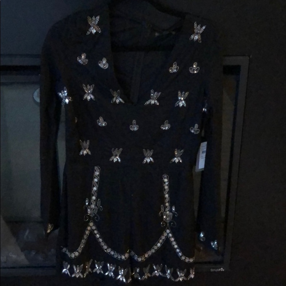 Nordstrom - never worn Beaded Black Romper